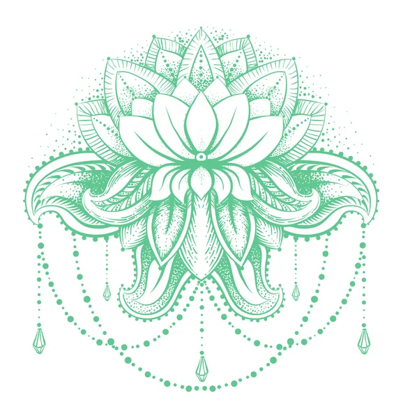 Etnische zentangled decoratieve Lotus — Stockvector