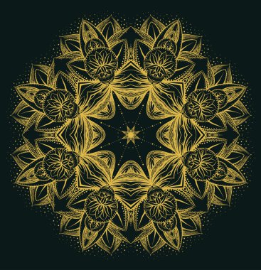 Etnik zentangled süs Lotus