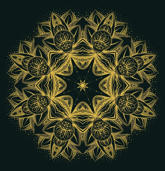 Étnico zentangulado ornamental loto — Archivo Imágenes Vectoriales