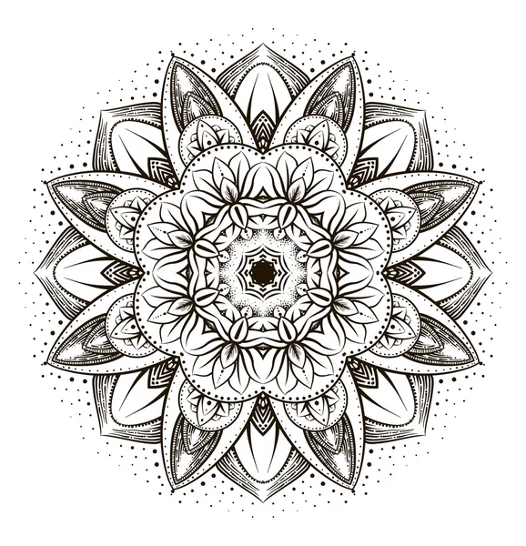 Lotus ornemental ethnique zenchevêtré — Image vectorielle