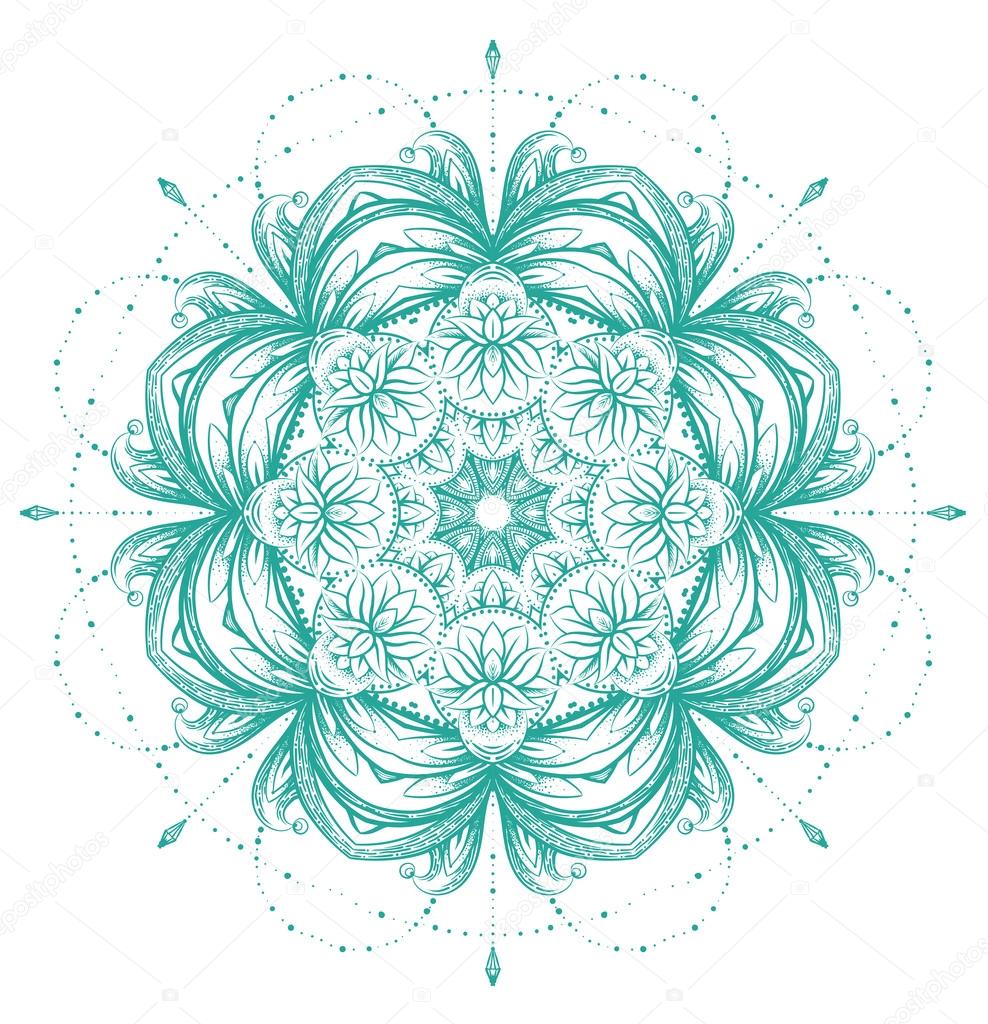 Ethnic zentangled ornamental Lotus