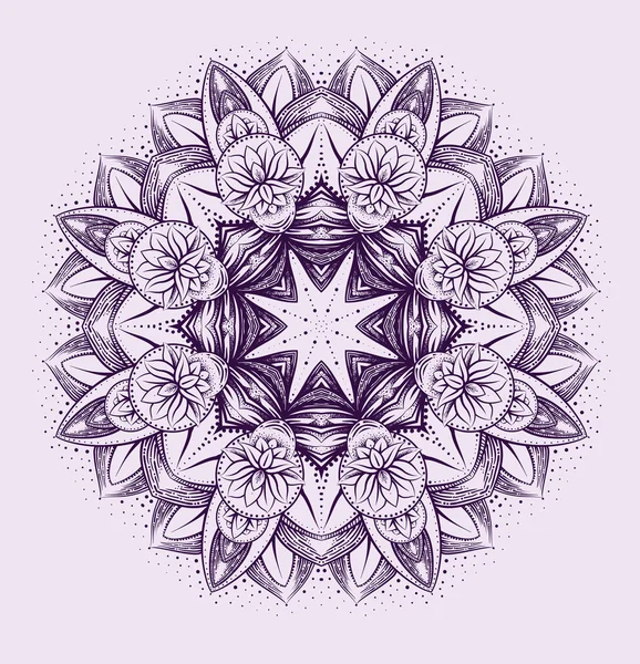 Étnico zentangulado ornamental loto — Vector de stock