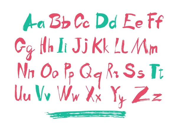 Alfabet letters kleine letters, hoofdletters en cijfers. — Stockvector