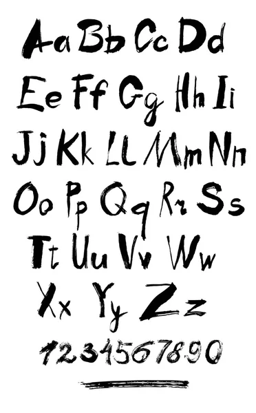 Lettere minuscole, maiuscole e numeri dell'alfabeto . — Vettoriale Stock