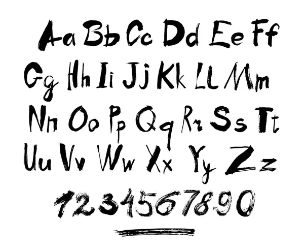 Letras del alfabeto minúsculas, mayúsculas y números . — Vector de stock