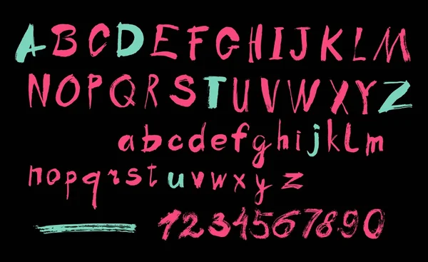 Letras del alfabeto minúsculas, mayúsculas y números . — Archivo Imágenes Vectoriales