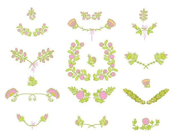 Elementos de diseño floral — Vector de stock