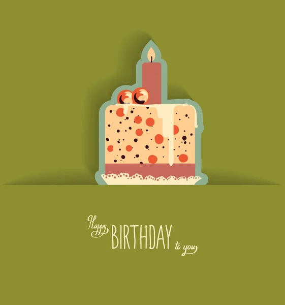 Cartão de aniversário feliz com cupcake — Vetor de Stock