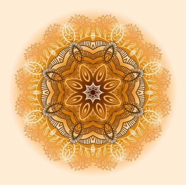 etnik dairesel bej süsleme.