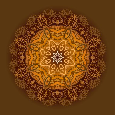 etnik dairesel bej süsleme.