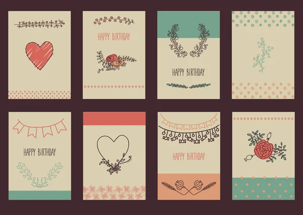 Conjunto de elementos de design gráfico floral — Vetor de Stock