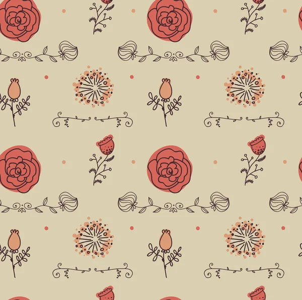 Ilustración floral en estilo vintage — Vector de stock