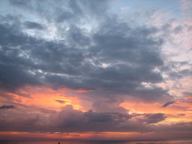 denizde gün batımı