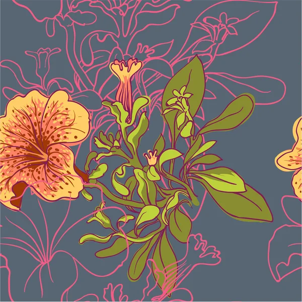 Sømløs blomsterbakgrunn – stockvektor