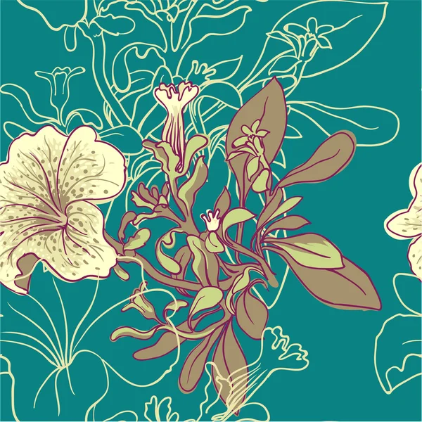 Fundal floral fără sudură — Vector de stoc