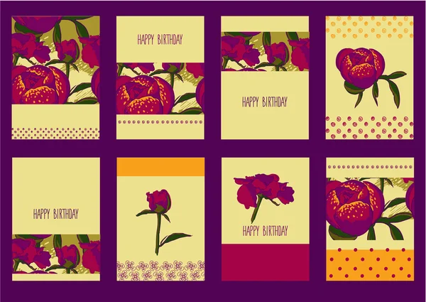 Peonies ile çiçek arka plan — Stok Vektör