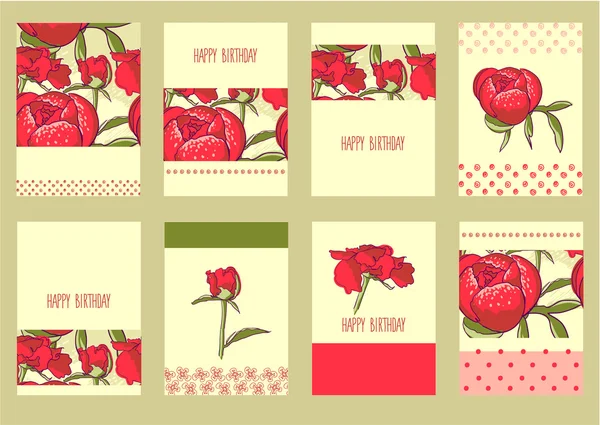 Fondo floral con peonías — Vector de stock