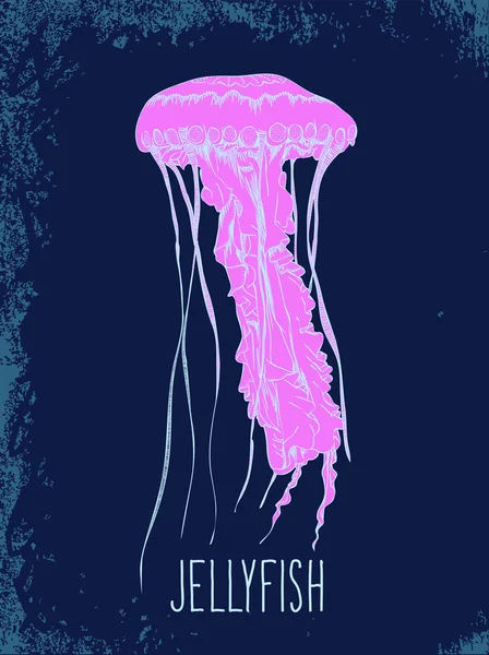 Medusas roxas desenhadas à mão —  Vetores de Stock