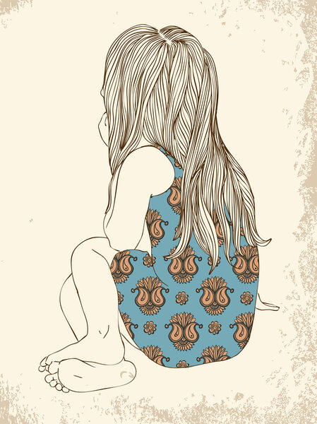 Little girl in ornamental dress