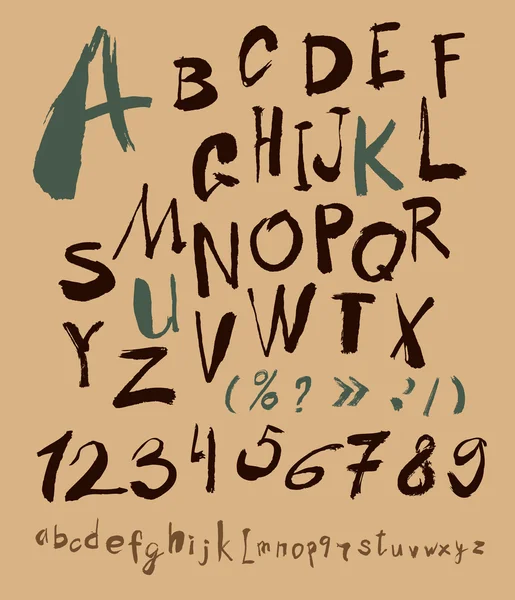 手写的字母和数字 — 图库矢量图片
