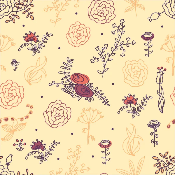 Seamless pattern with flowers — Stock Vector