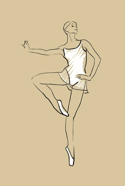 Ilustrasi penari balet - Stok Vektor