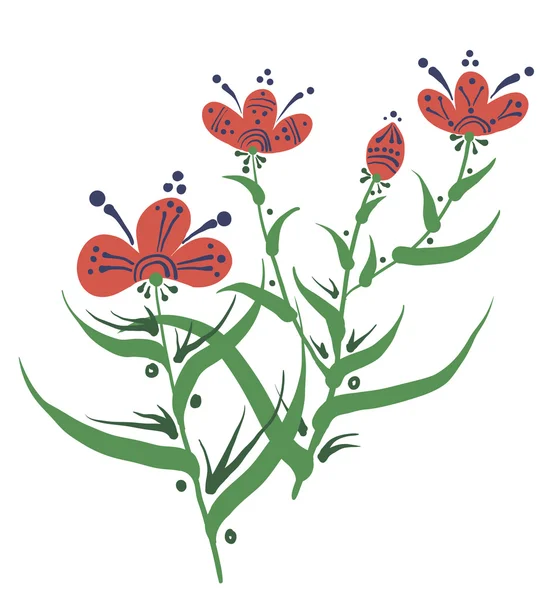 Acuarela flores rojas — Archivo Imágenes Vectoriales