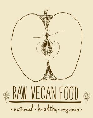 Elle çizilmiş elma kroki