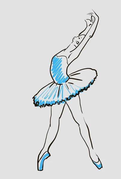 Schizzo di ballerina ragazza — Vettoriale Stock