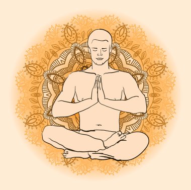 Lotus pozisyonda oturan adam