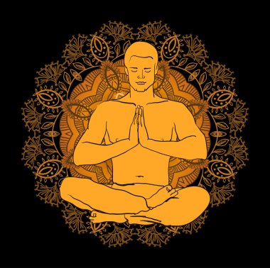 Lotus pozisyonda oturan adam