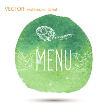 Çiğ vegan gıda. hat suluboya