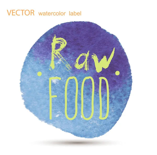 RAW vegan mat. kalligrafi akvarell — Stock vektor