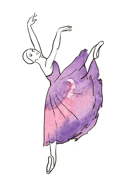 Desenho de mão figura bailarina — Vetor de Stock