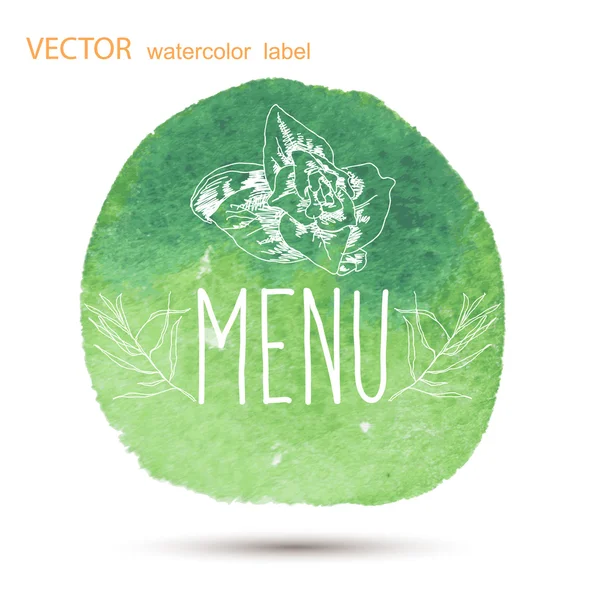 RAW vegan mat. kalligrafi akvarell — Stock vektor