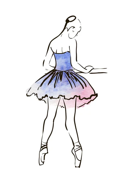 Figura della ballerina di disegno della mano — Vettoriale Stock