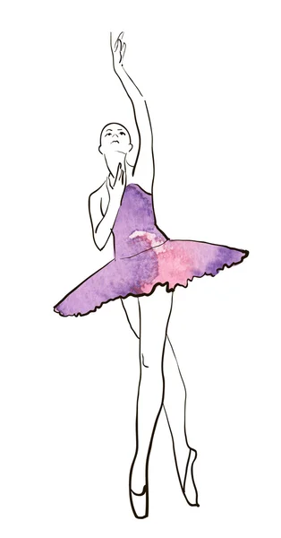 Hand tekening ballerina figuur — Stockvector