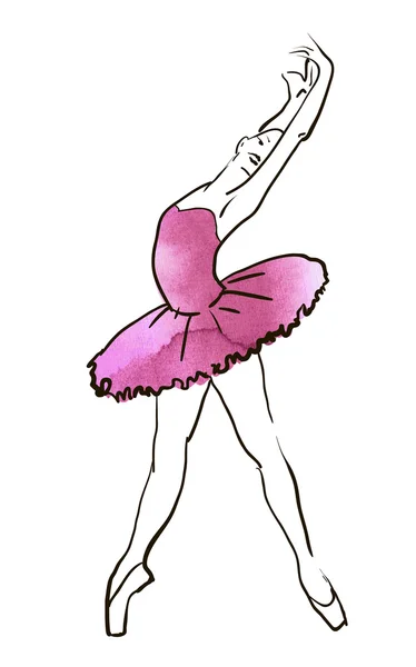 Desenho de mão figura bailarina — Vetor de Stock