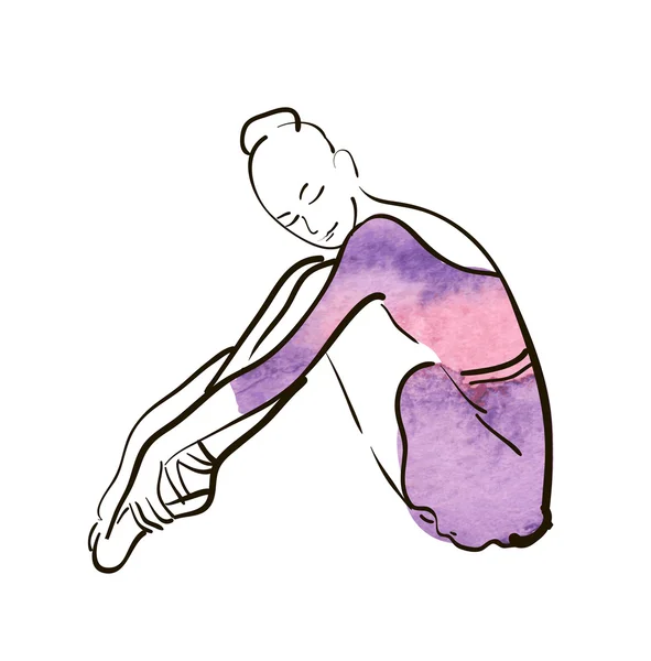 El çizim balerin figürü — Stok Vektör