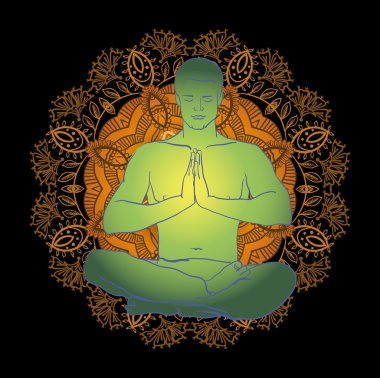 Yoga, meditasyon yapan erkek
