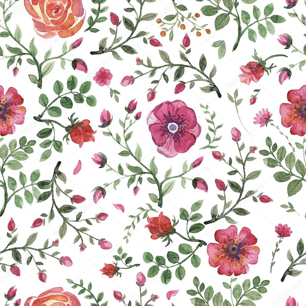 flowers watercolor pattern
