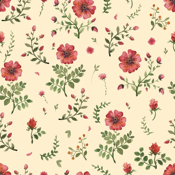 Flowers watercolor pattern — Stock Photo, Image