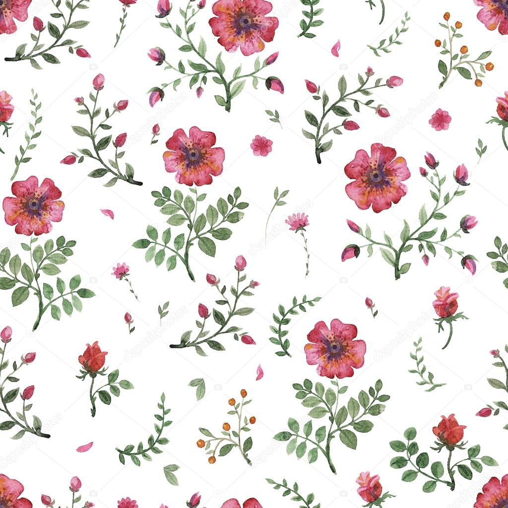 flowers watercolor pattern