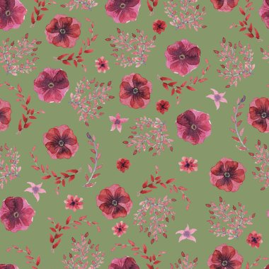 suluboya çiçek deseni