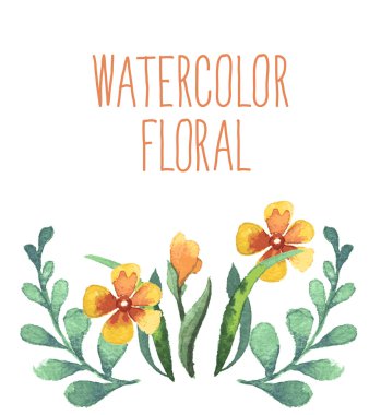 Suluboya çiçek buketi.