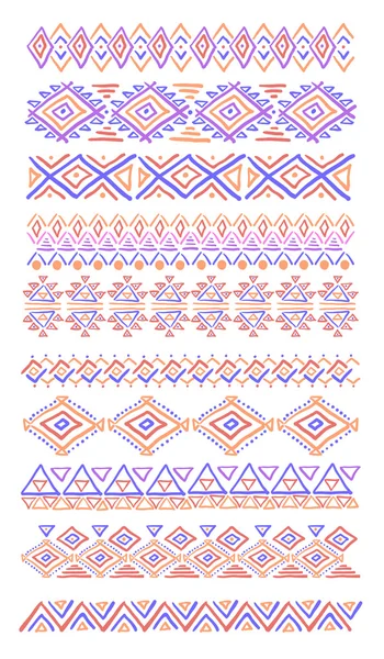 Set of abstract geometric line patterns — Stock Vector