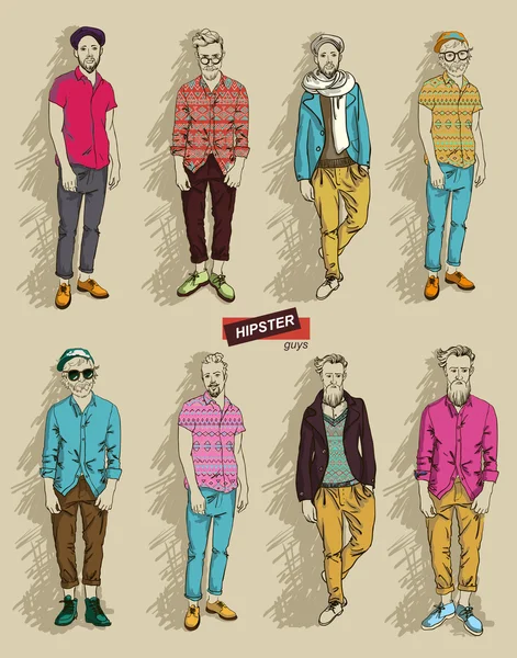 Hipster man in fashion set — Stock Illustration Hipster man in fashion set Royalty Free Stock Vectors