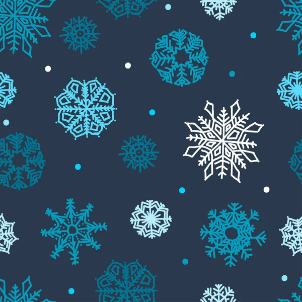 Copos de nieve ornamento sin costuras — Vector de stock