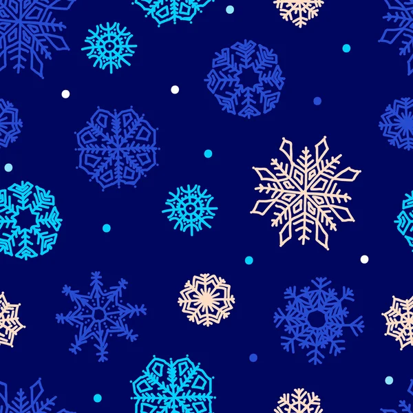 Flocons de neige ornement sans couture — Image vectorielle