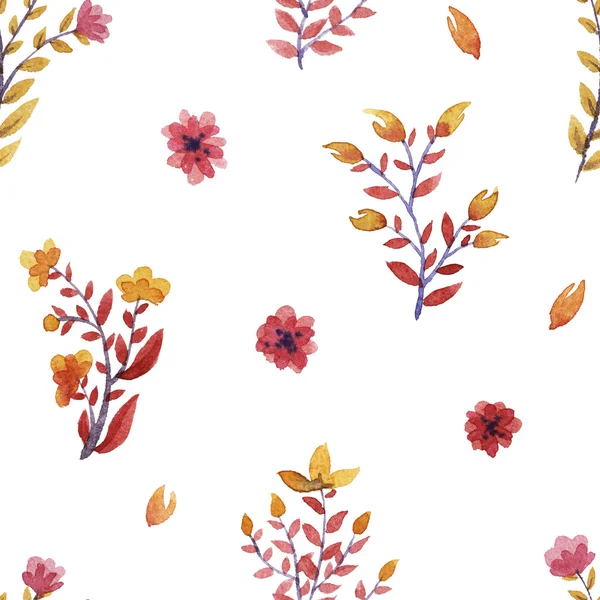 Akvarel vzor květy — Stock fotografie